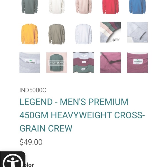 Medium Independent Trading Company Heather Grey HEAVYWEIGHT CROSS-GRAIN CREW - Picture 9 of 9